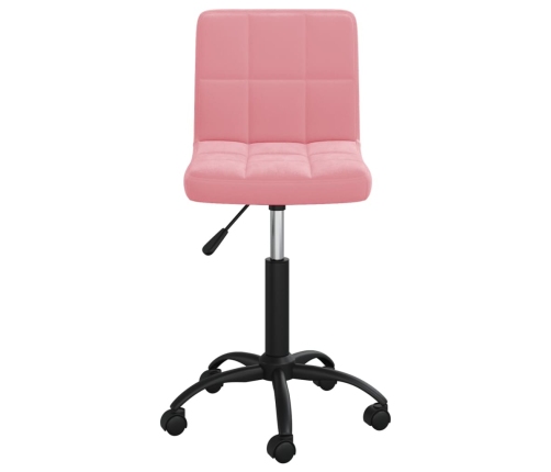 Silla de oficina giratoria de terciopelo rosa