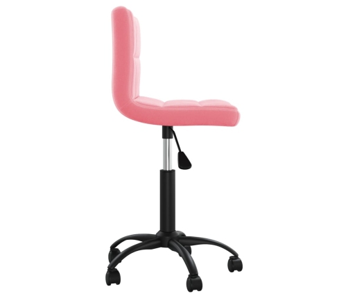 Silla de oficina giratoria de terciopelo rosa