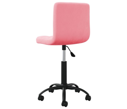 Silla de oficina giratoria de terciopelo rosa