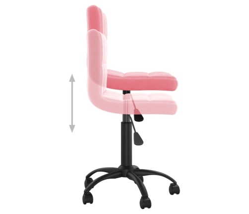 Silla de oficina giratoria de terciopelo rosa