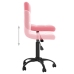 Silla de oficina giratoria de terciopelo rosa