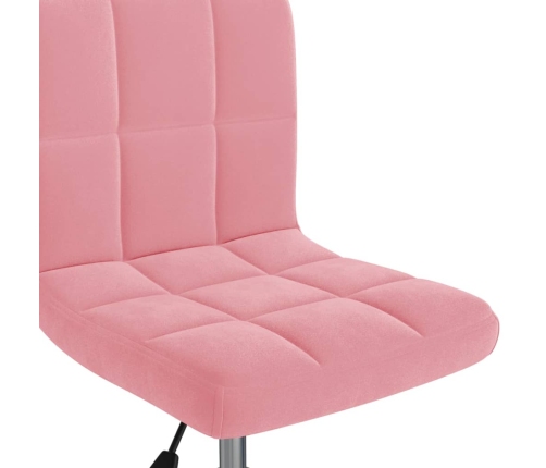 Silla de oficina giratoria de terciopelo rosa