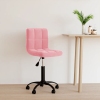 Silla de oficina giratoria de terciopelo rosa