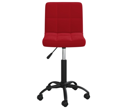 Silla de oficina giratoria de terciopelo rojo tinto