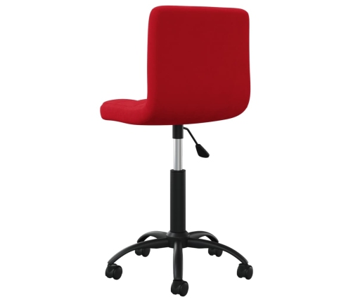 Silla de oficina giratoria de terciopelo rojo tinto