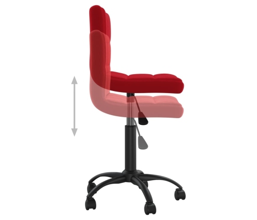 Silla de oficina giratoria de terciopelo rojo tinto