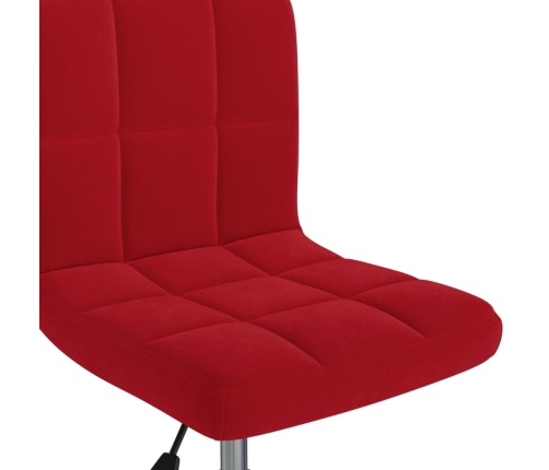 Silla de oficina giratoria de terciopelo rojo tinto