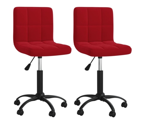 Sillas de comedor giratorias 2 uds terciopelo rojo vino tinto