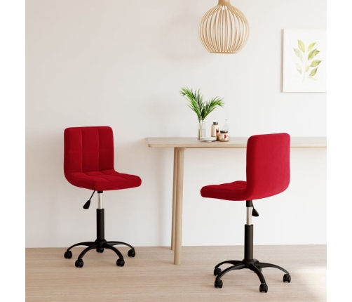 Sillas de comedor giratorias 2 uds terciopelo rojo vino tinto