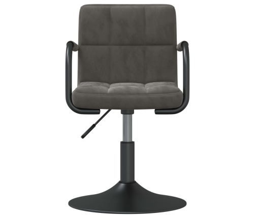 Sillas de comedor giratorias 2 unidades terciopelo gris oscuro