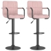 Taburetes de cocina 2 unidades terciopelo rosa
