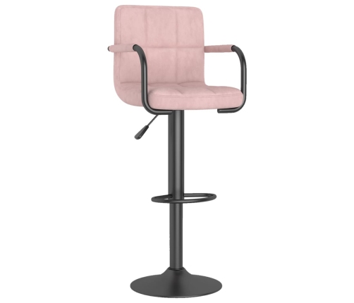Taburetes de cocina 2 unidades terciopelo rosa