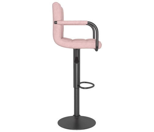 Taburetes de cocina 2 unidades terciopelo rosa
