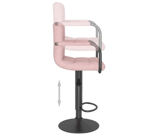Taburetes de cocina 2 unidades terciopelo rosa