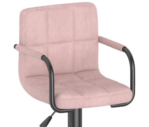 Taburetes de cocina 2 unidades terciopelo rosa
