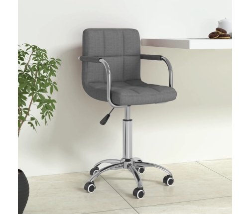 Silla de oficina giratoria de tela gris claro