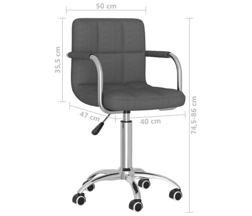 Silla de oficina giratoria tela gris oscuro