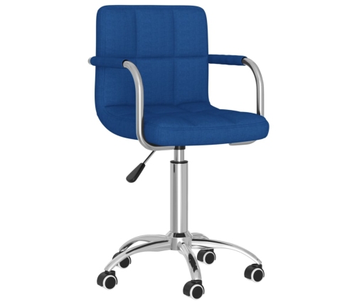 Silla de oficina giratoria de tela azul