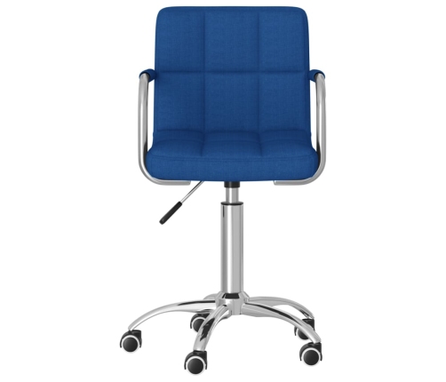 Silla de oficina giratoria de tela azul