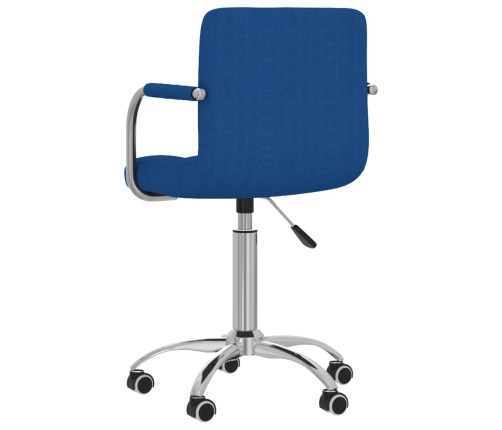 Silla de oficina giratoria de tela azul