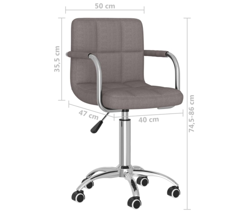 Silla de oficina giratoria tela gris taupé