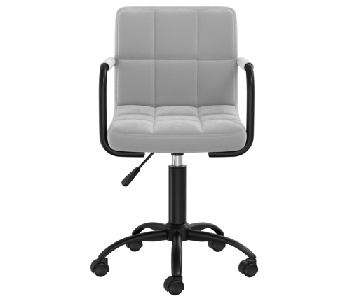 Silla de oficina giratoria de terciopelo gris claro