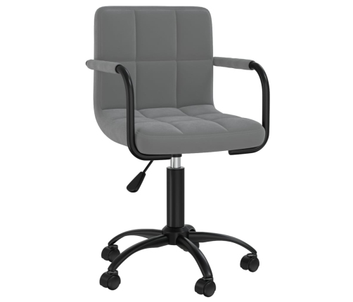 Silla de oficina giratoria de terciopelo gris oscuro