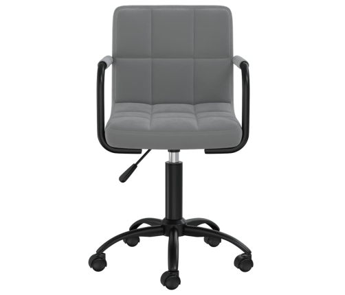 Silla de oficina giratoria de terciopelo gris oscuro