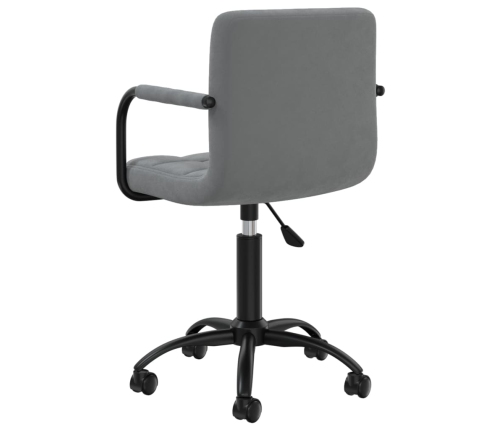 Silla de oficina giratoria de terciopelo gris oscuro