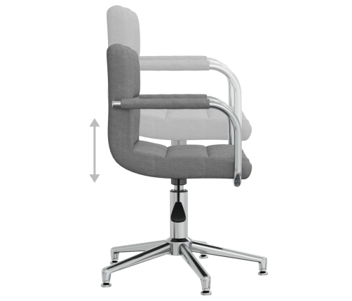 Silla de oficina giratoria de tela gris claro