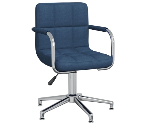 Silla de oficina giratoria de tela azul