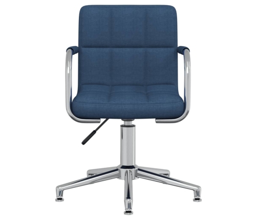 Silla de oficina giratoria de tela azul