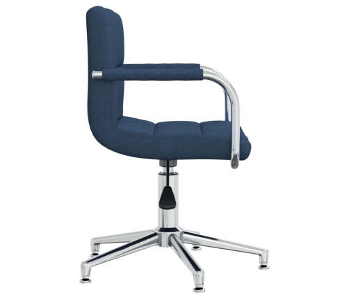 Silla de oficina giratoria de tela azul