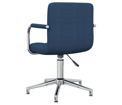 Silla de oficina giratoria de tela azul