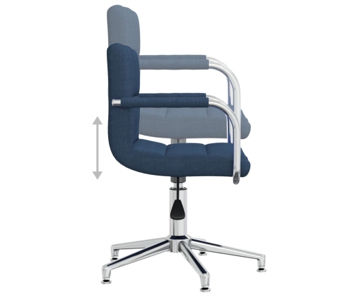 Silla de oficina giratoria de tela azul