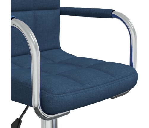 Silla de oficina giratoria de tela azul