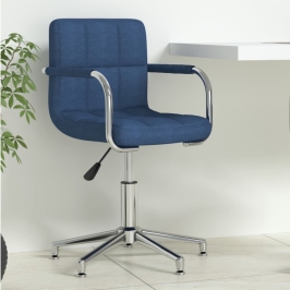 Silla de oficina giratoria de tela azul