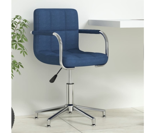 Silla de oficina giratoria de tela azul