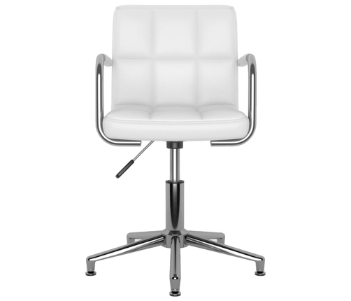 Silla de oficina giratoria de cuero sintético blanco