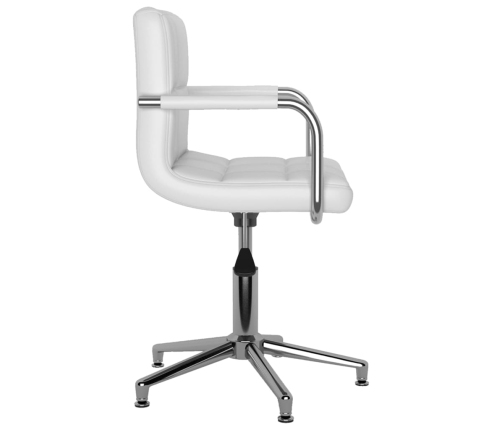 Silla de oficina giratoria de cuero sintético blanco