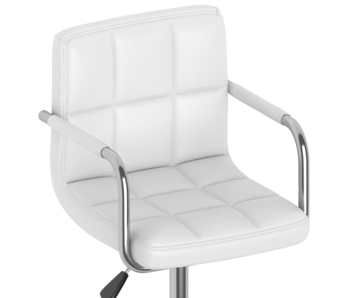 Silla de oficina giratoria de cuero sintético blanco