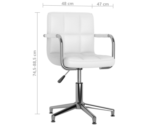 Silla de oficina giratoria de cuero sintético blanco