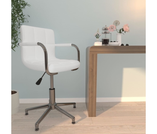 Silla de oficina giratoria de cuero sintético blanco