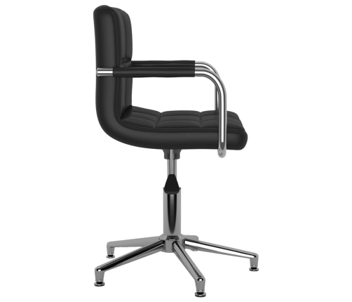 Silla de oficina giratoria de cuero sintético negro