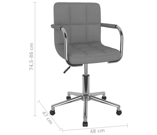 Silla de oficina giratoria de tela gris claro