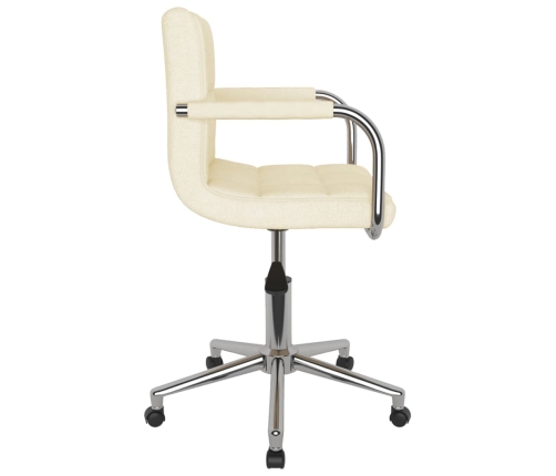 Silla de oficina giratoria de tela color crema