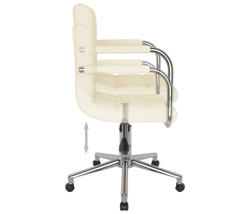 Silla de oficina giratoria de tela color crema