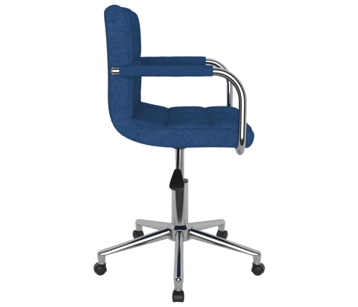 Silla de oficina giratoria de tela azul