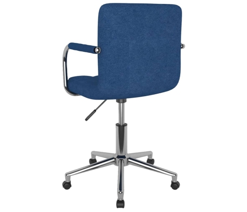 Silla de oficina giratoria de tela azul