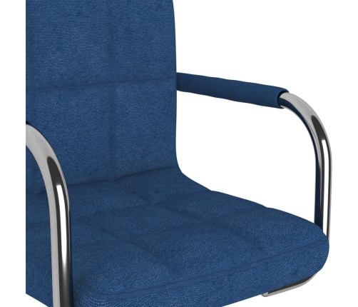 Silla de oficina giratoria de tela azul